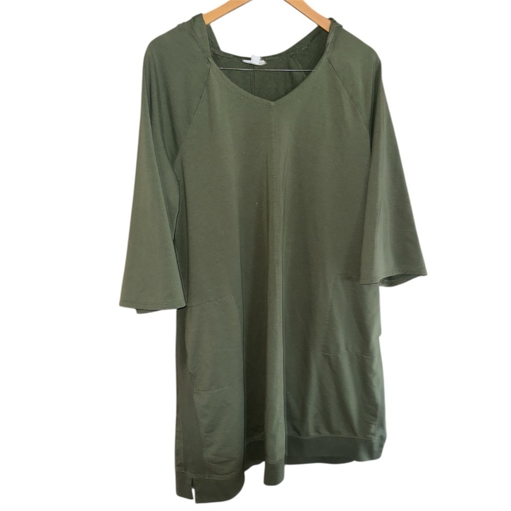 Women’s J Jill Fit Olive Hooded Dress Pockets 2X